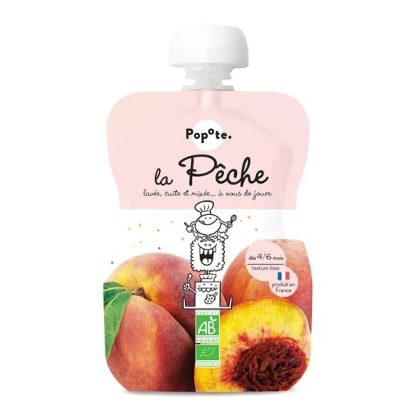 Popote Gourde Peche Bio 120G