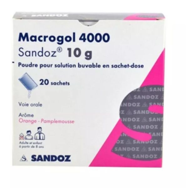 Macrogol 4000 10g poudre 20 sachets flavour Orange Pamplemousse
