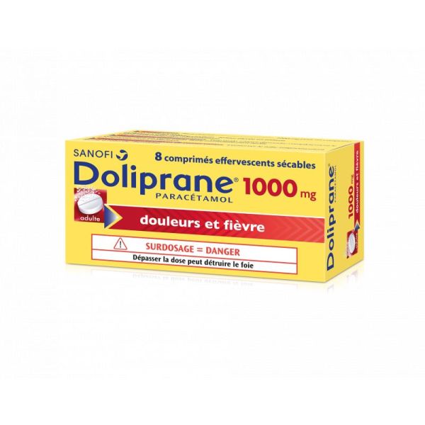 Doliprane 1000mg 8 tablets effervescents